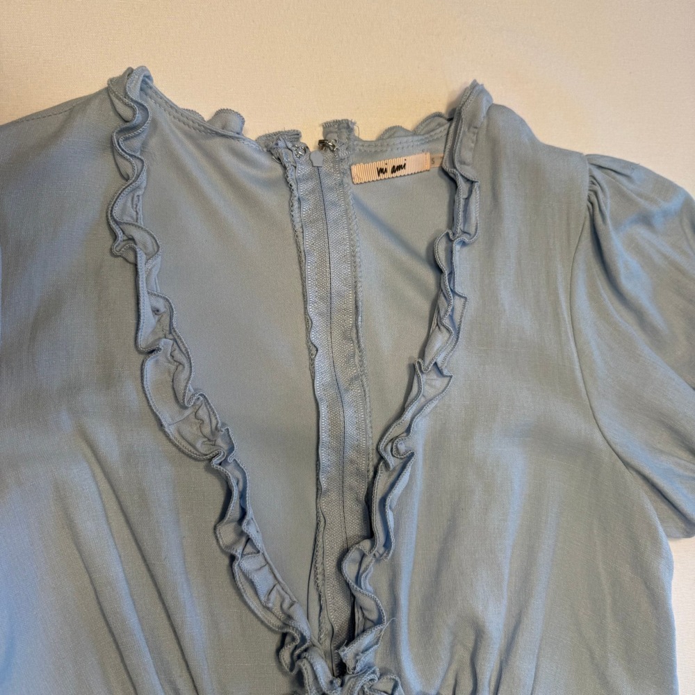 Vi Ami Light Blue Ruffle‎ Tiered Mini Dress | Francesca's | Size Small